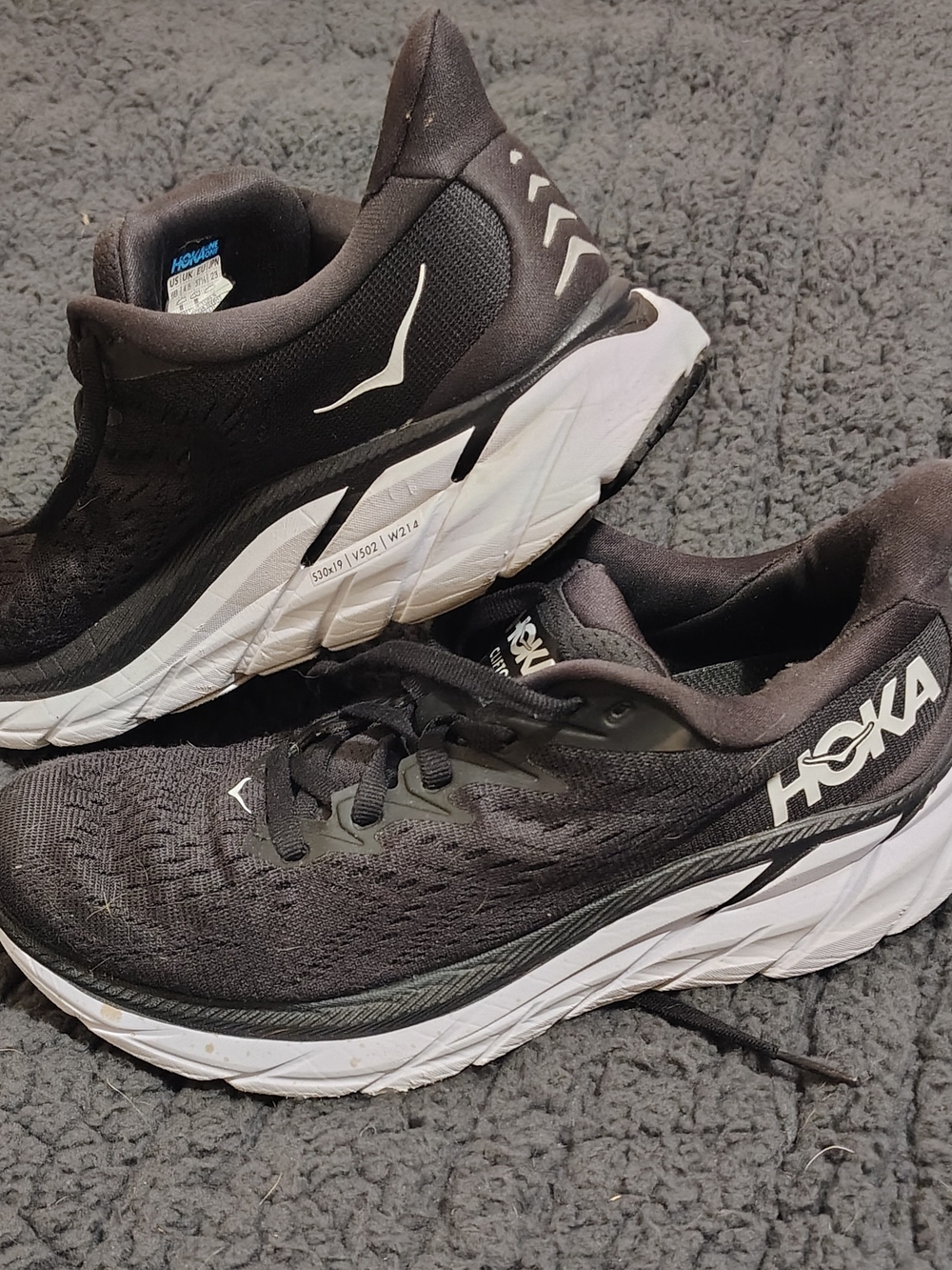HOKA Women's  Black & White Running Shoes